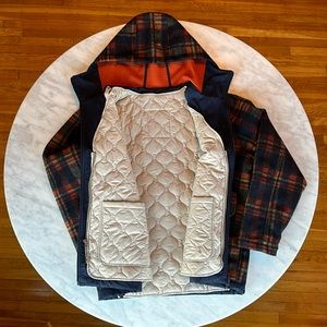 Kith Calhoun Short Parka w/ Hood, Removable Quilted Liner; Med; Nocturnal Plaid